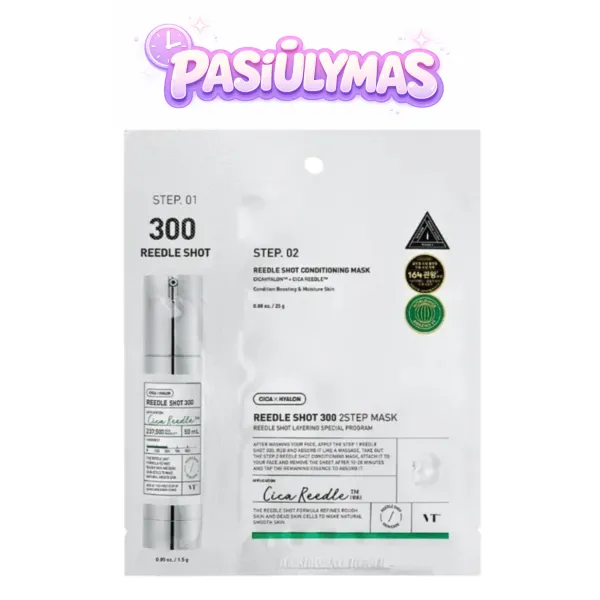 VT COSMETICS Reedle Shot 300 2 Step Mask dviejų žingsnių veido odos priežiūros kompleksas