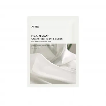 Anua Heartleaf Cream Mask Night Solution naktinė lakštinė kaukė su širdžialapės stimburės ekstraktu