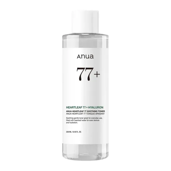 Anua Heartleaf 77% Soothing Toner raminantis veido toneris su širdžialapių stimburių ekstraktu