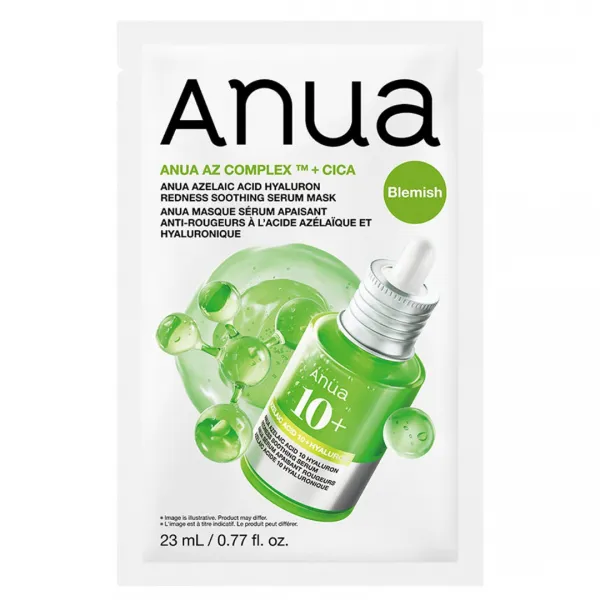 Anua Azelaic Acid Hyaluron Redness Soothing Serum Mask raminamoji lakštinė veido kaukė su azelaino rūgštimi