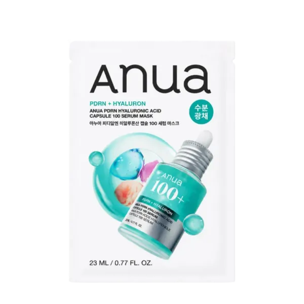 Anua PDRN Hyaluronic Acid Capsule 100 Serum Mask lakštinė veido kaukė su PDRN ir hialuronu