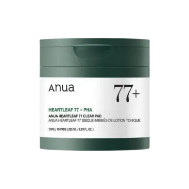 Anua Heartleaf 77% Clear Pad raminantys veido padeliai su širdžialapės stimburės ekstraktu