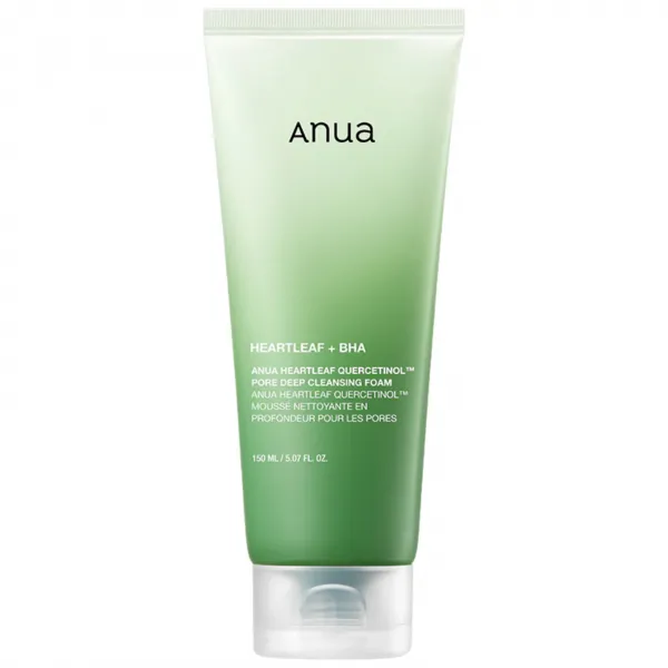 Anua Heartleaf Quercetinol Pore Deep Cleansing Foam giliai valančios veido prausiamosios putos