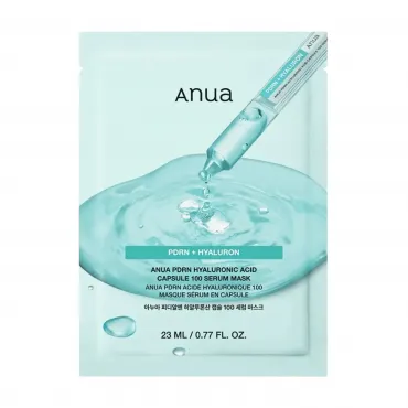 Anua PDRN Hyaluronic Acid Capsule 100 Serum Mask Sheet drėkinanti lakštinė veido kaukė