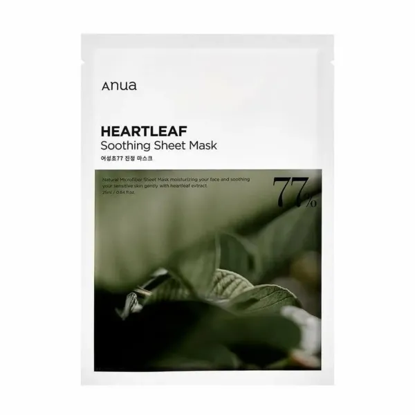 ANUA Heartleaf 77% Soothing Sheet Mask raminanti lakštinė veido kaukė