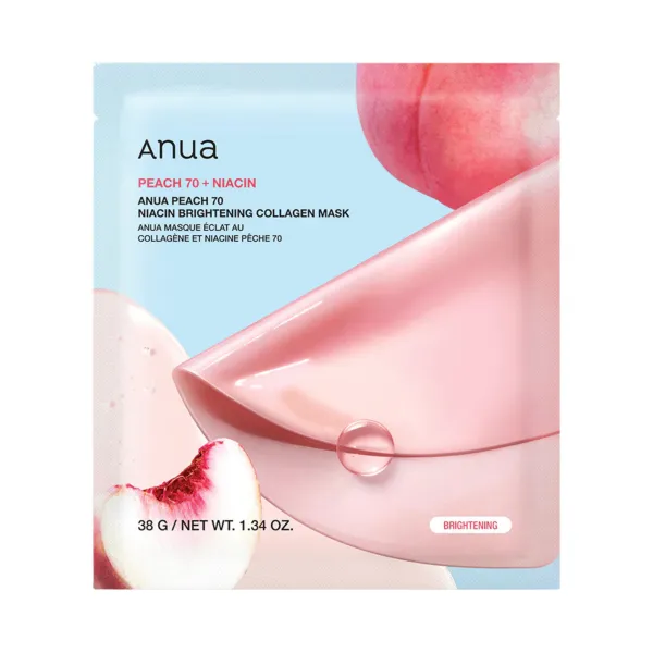 Anua Peach 70 Niacin Brightening Collagen Mask skaistinanti hidrogelio veido kaukė