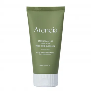 Arencia Green Tea + LHA Deep Pore Rice Cake Cleanser poras valantis veido prausiklis