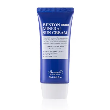 Benton Skin Fit Mineral Sun Cream SPF50+ PA++++ apsauginis kremas nuo saulės su mineraliniais filtrais