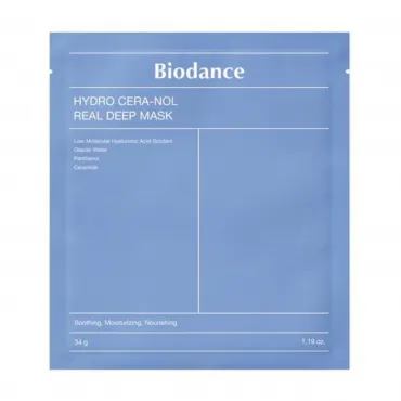 BIODANCE Hydro Cera-Nol Real Deep Mask veido kaukė su keramidais