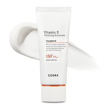 COSRX Vitamin E Vitalizing Sunscreen apsauginis kremas nuo saulės su vitaminu E SPF50+ 