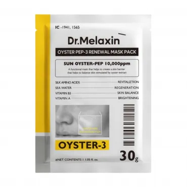 Dr. Melaxin Oyster Pep-3 Renewal Mask lakštinė veido kaukė su austrių ekstraktu