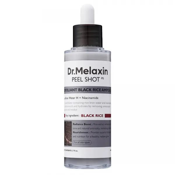 Dr. Melaxin Peel Shot Exfoliating Black Rice Ampoule šveičiamoji ampulė su juodaisiais ryžiais