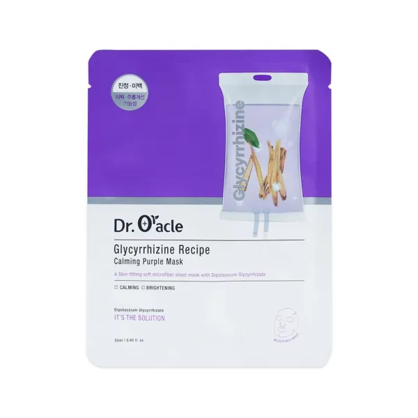 Dr. Oracle Recipe Mask Glycyrrhizine Recipe Calming Purple Mask lakštinė kaukė su saldymedžio ekstraktu