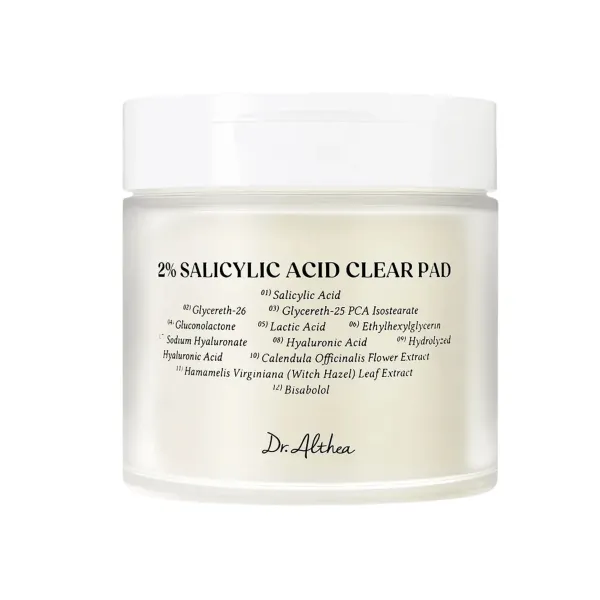 Dr. Althea 2 % Salicylic Acid Clear Pad poras valantys veido padeliai su salicilo rūgštimi