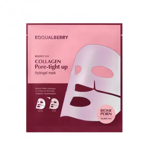 Eqqualberry Collagen Pore Tight Up Hydrogel Mask hidrogelio veido kaukė su kolagenu