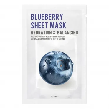 EUNYUL PURITY Blueberry Sheet Mask lakštinė veido kaukė su mėlynėmis