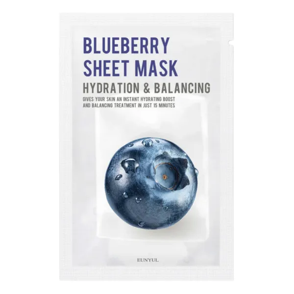 EUNYUL PURITY Blueberry Sheet Mask lakštinė veido kaukė su mėlynėmis