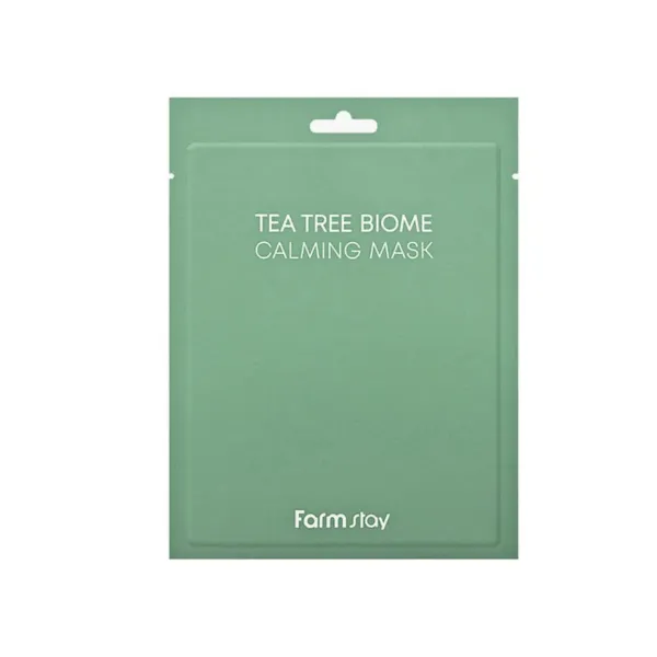 Farmstay Tea Tree Biome Calming Mask raminanti veido kaukė su arbatmedžiu