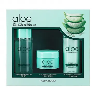 Holika Holika Aloe Soothing Essence Skincare Special Kit priemonių su alavijais rinkinys
