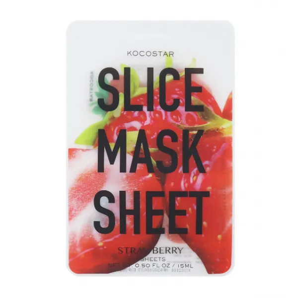 Kocostar Slice Mask Sheet Starwberry kaukė rutuliukais su braškėmi