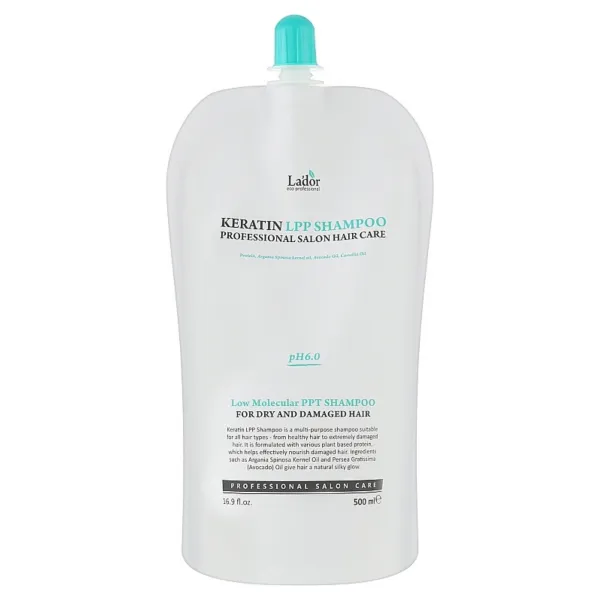 La'dor Keratin LPP Shampoo Refill atstatančio plaukų šampūno su keratinu papildymas 500 ml