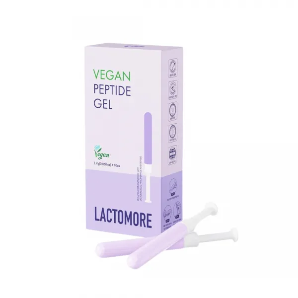 LACTOMORE Vegan Peptide Gel drėkinamasis ir puoselėjantis intymios zonos gelis 10 vnt.