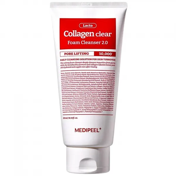 Medipeel+ Red Lacto Collagen Clear Foam Cleanser 2.0 veido prausiklis su kolagenu ir rūgštimis