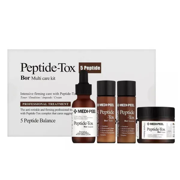 MEDIPEEL+ Peptide-Tox Bor 5 Peptide Multi Care Kit jauninantis veido odos priemonių rinkinys su peptidais
