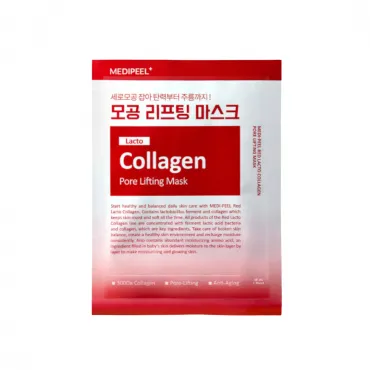 MediPeel+ Red Lacto Collagen Pore Lifting Mask lakštinė veido kaukė su hidrolizuotu kolagenu
