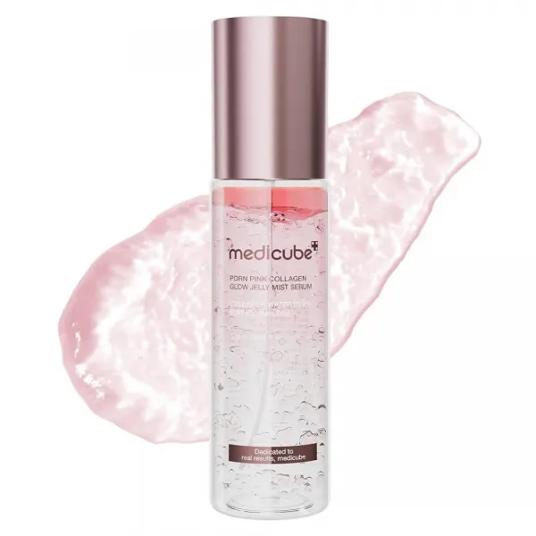 Medicube PDRN Pink Collagen Glow Jelly Mist Serum veido dulksna-serumas su PDRN ir kolagenu