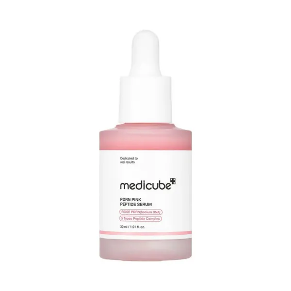 Medicube PDRN Pink Peptide Serum veido serumas su kolagenu ir peptidais