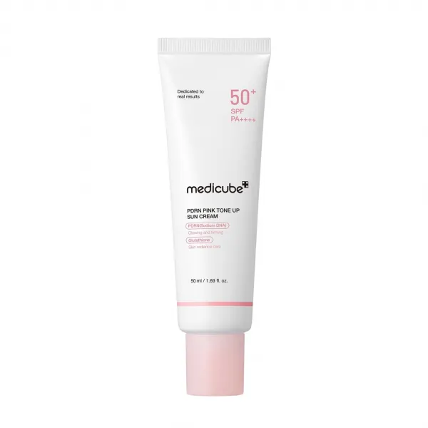 Medicube PDRN Pink Tone Up Sun Cream švytėjimo suteikiantis SPF kremas su PDRN