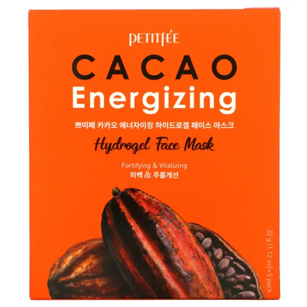Petitfee Cacao Energizing Hydrogel Face Mask hidrogelio kaukė su kakavos ekstraktu