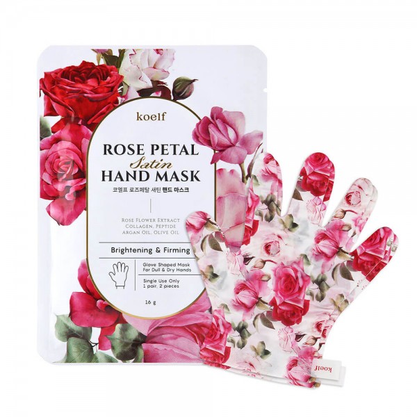 Petitfee & Koelf Rose Petal Satin Hand Mask drėkinančios pirštinaitės rankoms