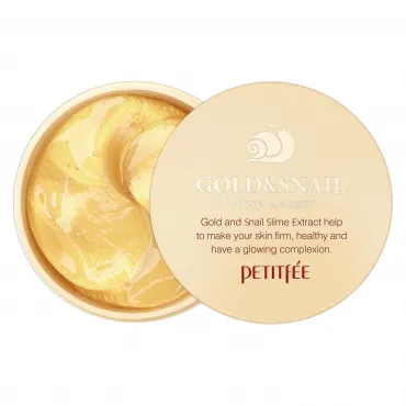 Petitfee Gold & Snail Hydrogel Eye Patch paakių pagalvėlės su auksu ir sraigių mucinu 