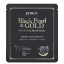 Petitfee Black Pearl & Gold Hydrogel Face Mask hidrogelio veido kaukė su auksu ir juodaisiais perlais