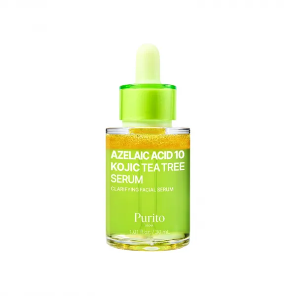 PURITO Azelaic Acid 10 Kojic Tea Tree Serum veido serumas su azelaino rūgštimi