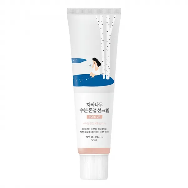 Round Lab Birch Juice Moisturizing Tone Up Sunscreen SPF50+ PA++++ tonuojantis apsauginis kremas nuo saulės