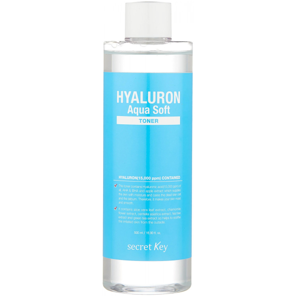 Secret Key Hyaluron Aqua Soft Toner toneris su hialurono rūgštimi 500 ml