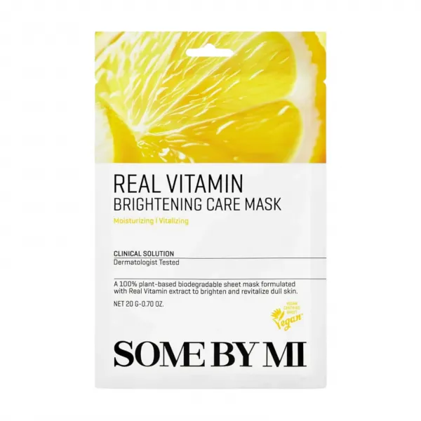 SOME BY MI Real Vitamin Brightening Care Mask skaistinanti lakštinė veido kaukė su vitaminu C