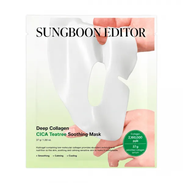 Sungboon Editor Deep Collagen CICA Teatree Soothing Mask raminanti gelinė kaukė