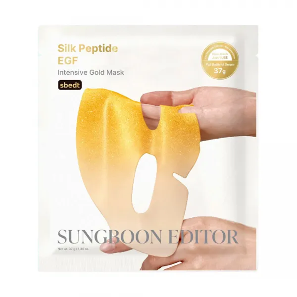 Sungboon Editor Silk Peptide EGF Intensive Gold Mask hidrogelio kaukė su peptidais ir auksu