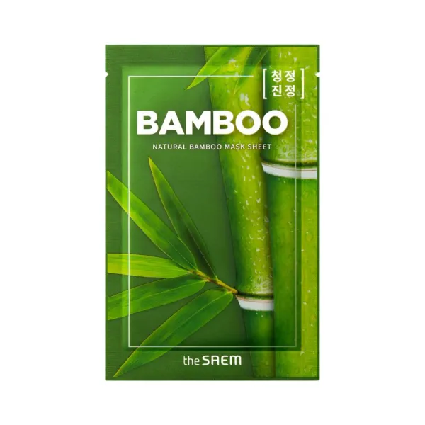 THE SAEM Natural Bamboo Mask Sheet lakštinė kaukė su bambukų ekstraktu