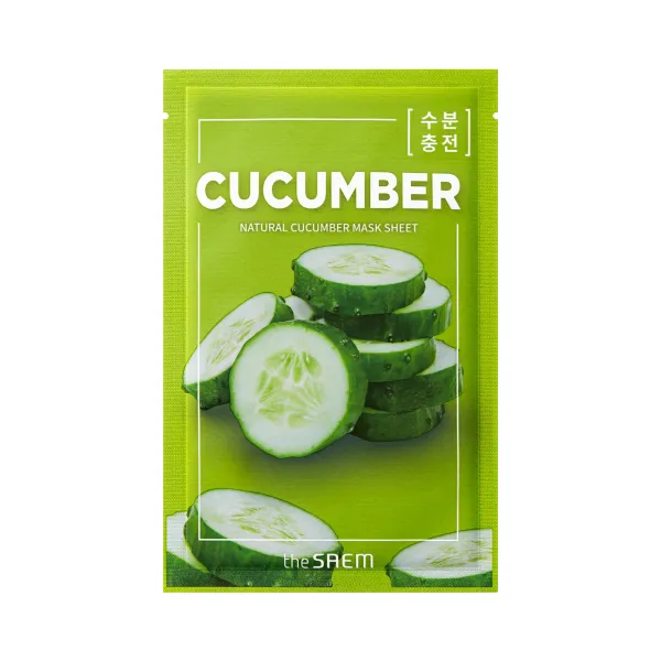 THE SAEM Natural Cucumber Mask Sheet lakštinė kaukė su agurkų ekstraktu