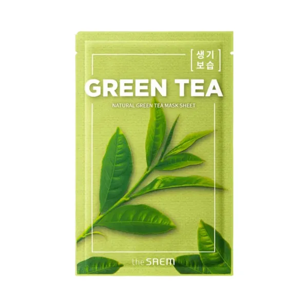 THE SAEM Natural Green Tea Mask Sheet lakštinė kaukė su žaliąja arbata