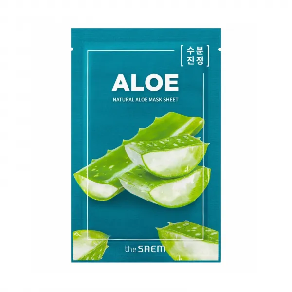 THE SAEM Natural Aloe Mask Sheet lakštinė veido kaukė su alaviju