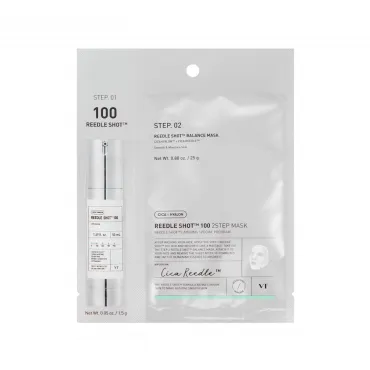 VT Cosmetics Reedle Shot 100 2 Step Mask 2 žingsnių veido priežiūros kompleksas su mikroadatėlėmis