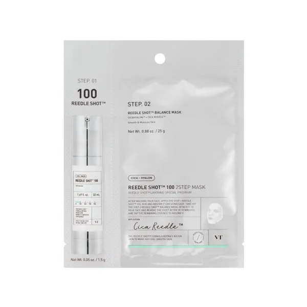 VT Cosmetics Reedle Shot 100 2 Step Mask 2 žingsnių veido priežiūros kompleksas su mikroadatėlėmis
