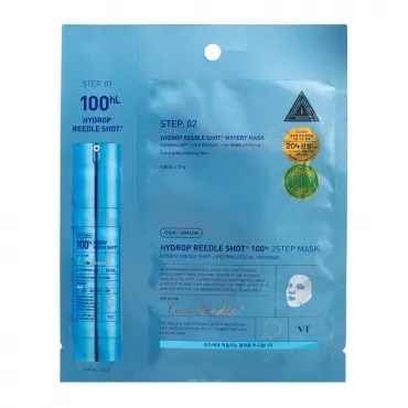 VT Cosmetics Hydrop Reedle Shot 100hL 2-Step Mask drėkinantis 2 žingsnių veido priežiūros kompleksas