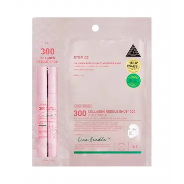 VT Cosmetics Collagen Reedle Shot 300 2 Step Mask dviejų žingsnių veido odos priežiūros kompleksas